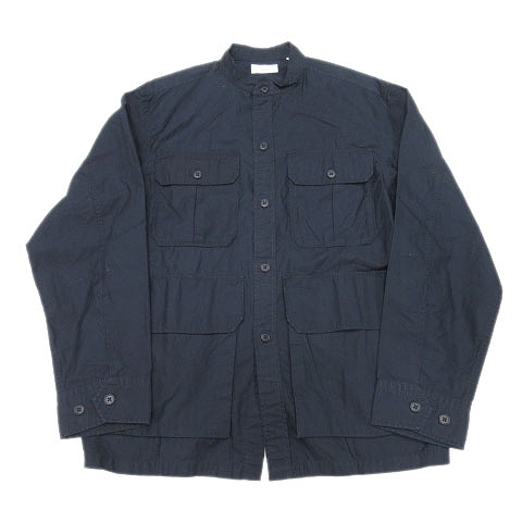 ユナイテッドアローズ United Arrows バンドカラー サファリ シャツ ジャケット ブルゾン M 紺 ネイビー 10 12 メンズ 012 ベクトルパーク