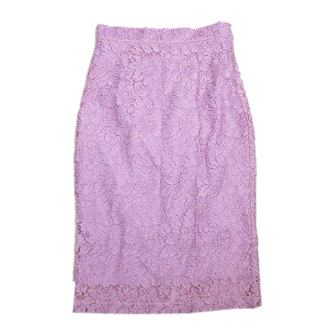 ザラ ベーシック Zara Basic 総レース タイトスカート ミモレ丈 バックスリット Xs 紫系 19 レディース 012 ベクトルパーク