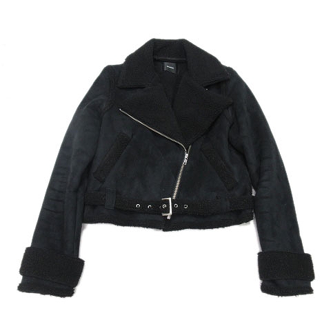 ムルーア Murua フェイクムートンライダース ジャケット ボア ブルゾン コート M 黒 ブラック 7 12 レディース 012 ベクトルパーク