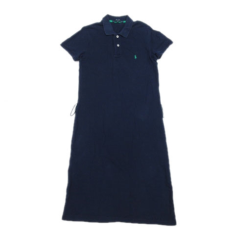 ラルフローレン Ralph Lauren スポーツ Sport ポロシャツ ワンピース 半袖 ワンポイント 鹿の子 M 紺 ネイビー 11 レディース 012 ベクトルパーク