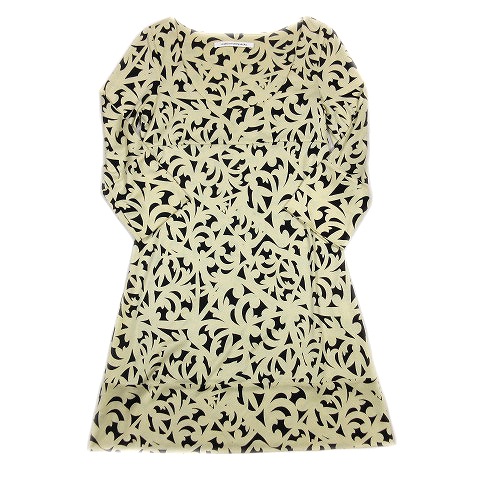 ダイアンフォンファステンバーグ Diane Von Furstenberg 長袖 ワンピース ハーフ 膝丈 シルク 総柄 2 ベージュ 黒 ブラック 3 レディース 012 ベクトルパーク ダイアンフォンファステンバーグ Diane Von Furstenberg 長袖 ワンピース ハーフ 膝丈 シルク 総柄 2 ベージュ 黒 ブラック 3 レディース 012 ベクトルパーク