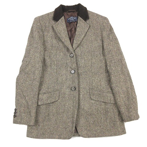 マックスマーラ ウィークエンドライン Max Mara Weekend Line ヘリンボーン ツイード ジャケット コーデュロイ 切替 3b ブレザー ブルゾン 40 ブラウン 茶 12 レディース 012 ベクトルパーク