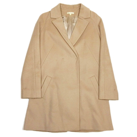 ポールカ Paule Ka チェスターコート ロング丈 フリル ジャケット ブルゾン 38 キャメル 15 レディース 012 ベクトルパーク