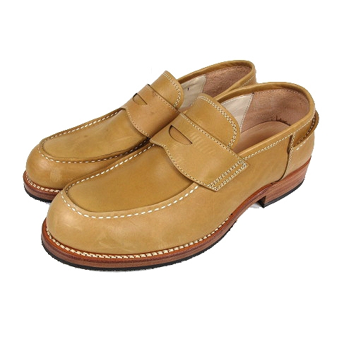 エーケーエム Akm ローファー シューズ コイン ペニー レザー ステッチ 1 ベージュ G2 G80 メンズ 012 ベクトルパーク