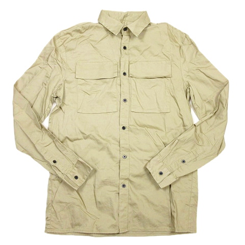 エイチ エム H M ミリタリーシャツ ワーク 長袖 カットソー ポケット S サンドベージュ 15 メンズ 012 ベクトルパーク