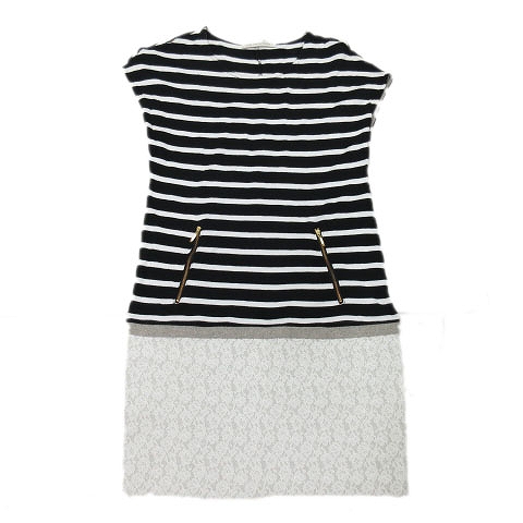 レディラックルカ Lady Luck Luca ワンピース ボーダー 刺繍 レース ラメ フレンチスリーブ マルチカラー 6 レディース 012 ベクトルパーク