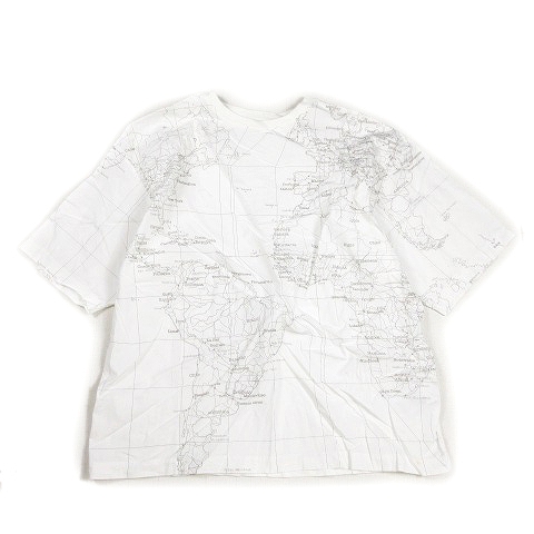 ニコアンド Niko And 地図柄 半袖 オーバーサイズ カットソー 丸首 Tシャツ 3 白 ホワイト 1 レディース 012 ベクトルパーク