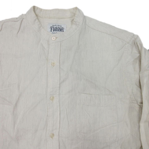 グローバルワーク Global Work バンドカラー フランネルシャツ 長袖 M ライトグレー 6 メンズ 012 ベクトルパーク
