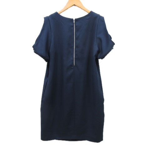 アパートバイローリーズ Apart By Lowrys シアー スリーブ ワンピース 半袖 ひざ丈 M 紺 ネイビー 10 4 レディース 012 ベクトルパーク