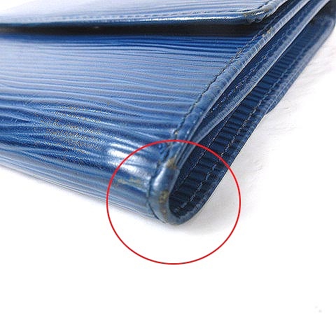 ルイヴィトン Louis Vuitton エピ ポルトモネ ビエ カルトクレディ 二つ折り 財布 レザー コンパクト ウォレット 青 ブルー M D18 メンズ レディース 012 ベクトルパーク