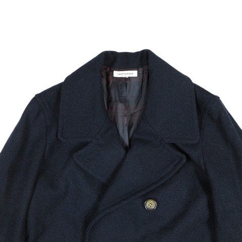 アーバンリサーチ Urban Research メルトン Pコート ショート丈 裏地チェック ピーコート ジャケット ブルゾン アウター 38 ネイビー 紺 5 9 メンズ 012 ベクトルパーク