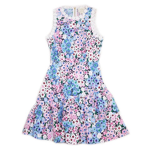 未使用品 ケイトスペード Kate Spade Daisy Garden Poplin Dress デイジー ガーデン ポプリン ドレス ノースリーブ ワンピース ロング フリル レース 4 マルチカラー Oumu1050 12 レディース 012 ベクトルパーク
