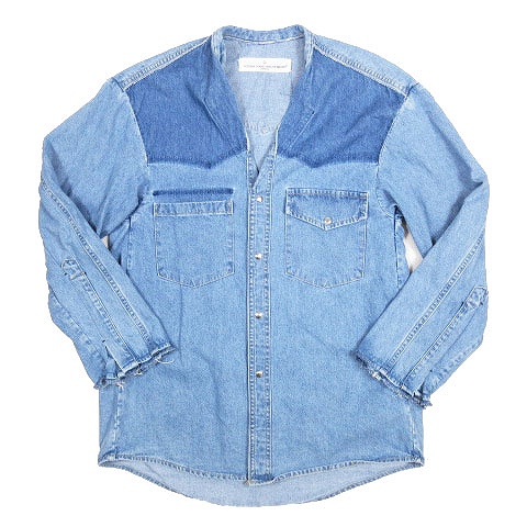 ゴールデングース Golden Goose デニム シャツ カットソー 長袖 オープンカラー カットオフ 切りっ放し ウォッシュ Xs インディゴ G29wp021 8 メンズ 012 ベクトルパーク