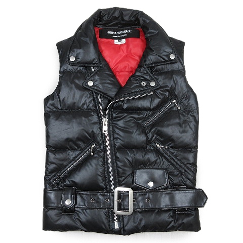 ジュンヤワタナベ Junya Watanabe コムデギャルソン 11aw ダブル ライダース ダウン ベスト ジャケット ブルゾン Xs 黒 ブラック Jh V301 Yba6 7 メンズ 012 ベクトルパーク