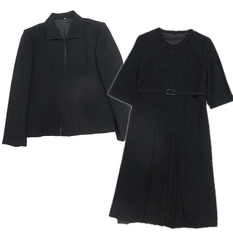 春夏用 ブラックフォーマル 礼服 セットアップ ワンピース ジャケット 7 黒 ブラック 25 8 レディース 012 ベクトルパーク