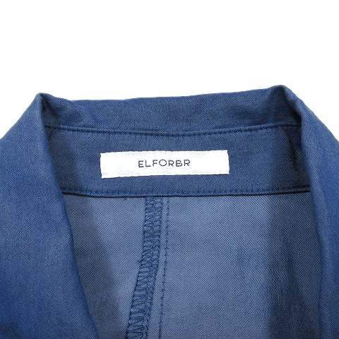 エルフォーブル Elforbr シャツワンピース フレンチスリーブ ミモレ丈 フレアスカート カットソー 36 インディゴ 16 8 レディース 012 ベクトルパーク