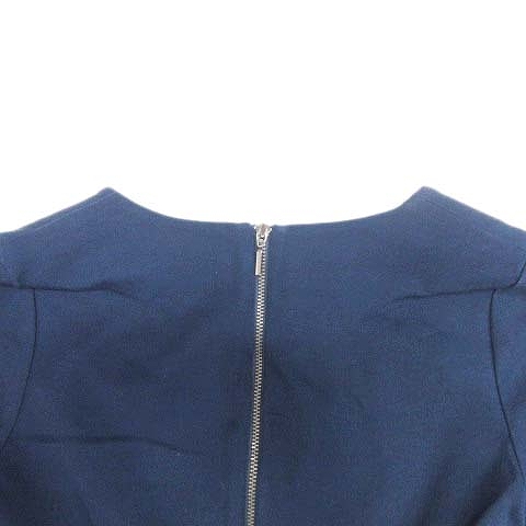 バナナリパブリック Banana Republic 半袖 ワンピース 切替 レオパード アニマル ヒョウ柄 Vネック 膝丈 ハーフ 0 紺 黒 13 9 レディース 012 ベクトルパーク