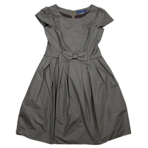 エムズグレイシー M S Gracy ワンピース 半袖 ショート丈 バルーンスカート リボン カットソー 38 グレー系 24 レディース 012 ベクトルパーク