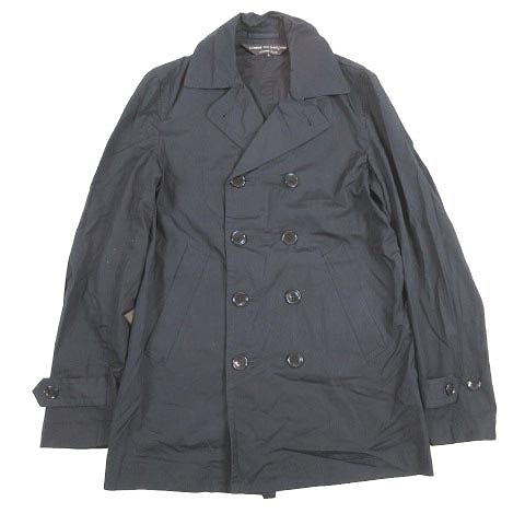 コムデギャルソンオムプリュス Comme Des Garcons Homme Plus 16ss Pコート コットン シャツ 薄手ピ ーコート ジャケット ブルゾン S 黒 ブラック Broken Tailoring Pq B035 10 メンズ 012 ベクトルパーク