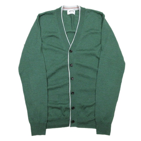 プラステ Plst カーディガン ニット 長袖 Vネック ハイゲージ カットソー M 緑 グリーン 13 10 メンズ 012 ベクトルパーク