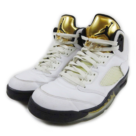 史上一番安い 27 5 シューズ スニーカー ハイカット オリンピック レトロ エアジョーダン5 ナイキ Olympic Retro 5 Jordan Air Nike ナイキ ゴールドコイン メンズ 133 N08 16年 ホワイト 白 スニーカー Wetco Eg Com