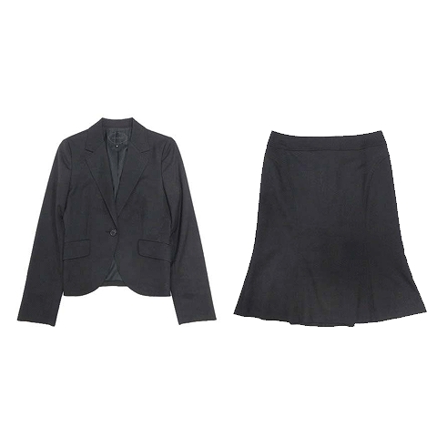 【超安い】 アンタイトル 黒 スカート ジャケット セットアップ - スカートスーツ上下