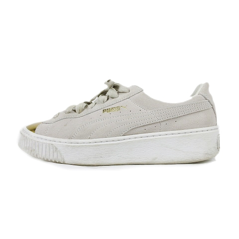 プーマ Puma Suede Platform Gold スエード スニーカー プラットフォーム シューズ 24 0 グレー ゴールド 9 レディース 012 ベクトルパーク