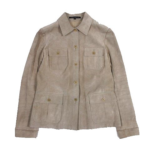 セオリー Theory スエード レザー サファリ ジャケット ブルゾン ヌバック 牛革 4 ベージュ s 7 レディース Yba12 012 ベクトルパーク