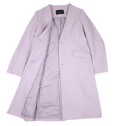 シンプリシテェ Simplicite 17aw Vカラー チェスター コート メルトン調 ロング ジャケット ブルゾン S ラベンダー 薄紫 1 レディース 012 ベクトルパーク
