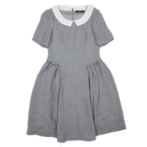 小物などお買い得な福袋 エムズグレイシー M S Gracy 18ss 白襟付き メッシュ調 ワンピース 半袖 2way 付け襟 フレアシルエット ドレス 膝丈 40 グレー It 2 レディース ワンピース Artpotteryblog Com