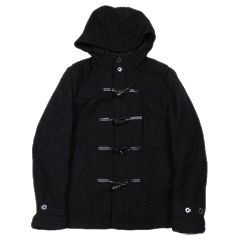 ナノユニバース Nano Universe メルトン ダッフルコート フーデッド ショート 裏地キルティング 中綿ジャケット ブルゾン M 黒 ブラック 3 1 メンズ 012 ベクトルパーク