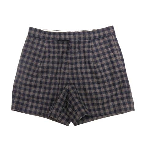 ドゥロワー Drawer ギンガムチェック ウール ショート パンツ ショーツ  