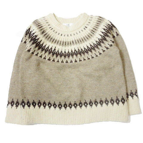 ホリデイ Holiday ニット 長袖 ロピー セーター ノルディック柄 求心柄 プルオーバー カットソー トップス F 茶 ブラウン 4 レディース 012 ベクトルパーク