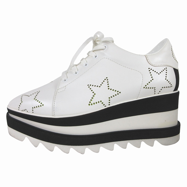 ステラマッカートニー STELLA McCARTNEY ELYSE エリス 厚底 スニーカー スターパンチング フェイクレザー プラットフォーム レースアップ マニッシュ シューズ 靴 35.5/22.5/白 ホワイト 黒/△M70/レディース 012-202208200029 | ベクトルパーク ステラマッカートニー STELLA McCARTNEY ELYSE エリス 厚底 スニーカー スターパンチング フェイクレザー プラットフォーム レースアップ マニッシュ シューズ 靴 35.5/22.5/白 ホワイト 黒/△M70/レディース 012-202208200029 | ベクトルパーク