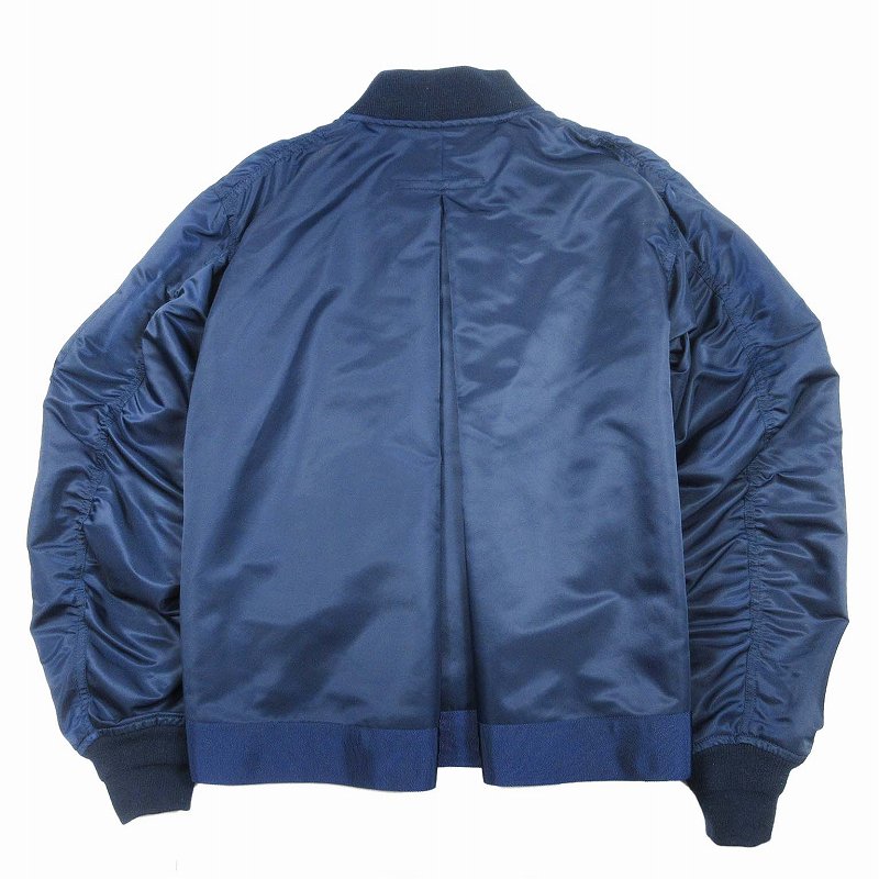 美品 ss サカイ Sacai Ma 1 Blouson フライト ジャケット ブルゾン アウター バックタック ナイロン 中綿 Scw 001 サイズ1 紺 ネイビー レディース 2 G02 012 ベクトルパーク