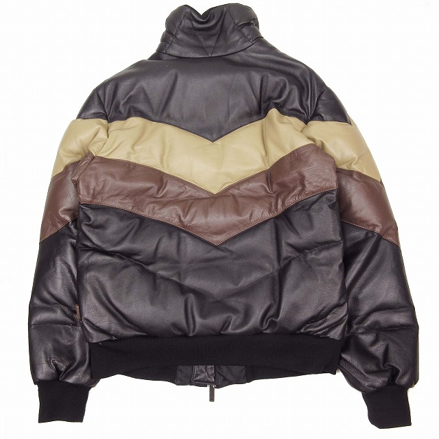 美品 モンクレール MONCLER 茶タグ CHINE シーヌ レザー ダウン 