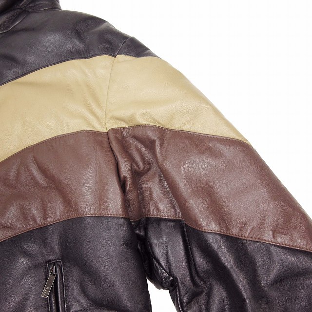 美品 モンクレール MONCLER 茶タグ CHINE シーヌ レザー ダウン 