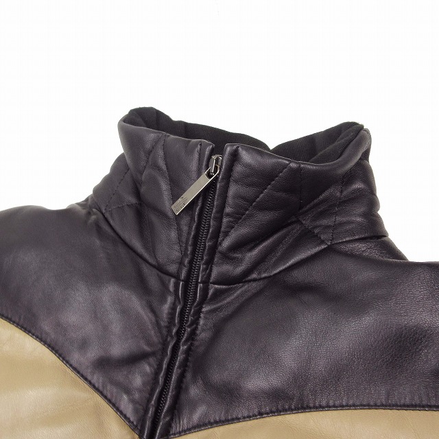 美品 モンクレール MONCLER 茶タグ CHINE シーヌ レザー ダウン 