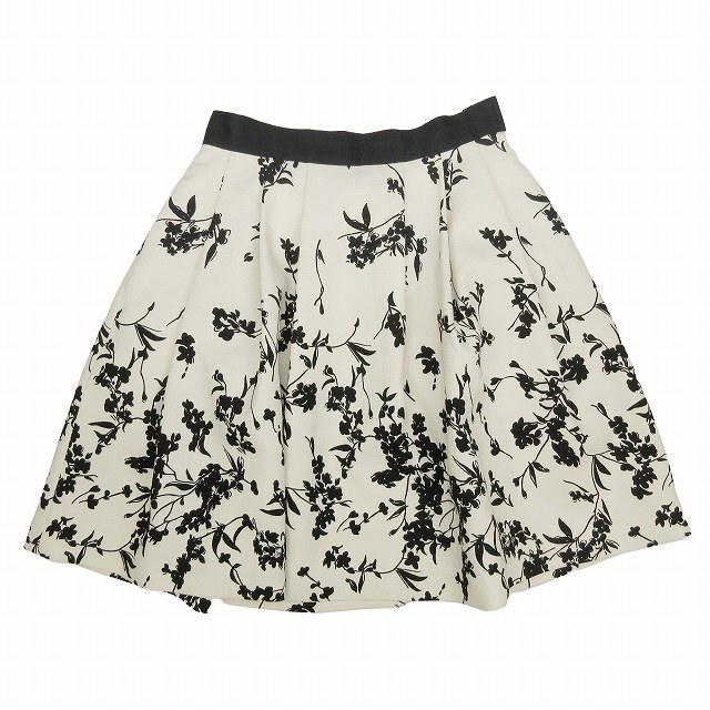 美品 アベニールエトワール Aveniretoile 花柄 タック フレア スカート  
