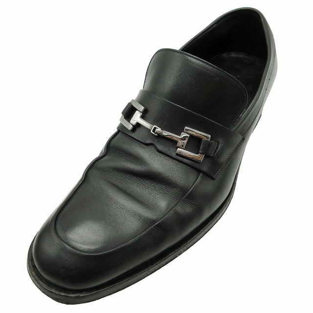 グッチ GUCCI ビット レザー ローファー Uチップ シルバー金具 