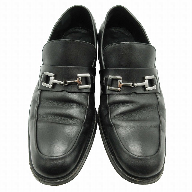 グッチ GUCCI ビット レザー ローファー Uチップ シルバー金具 