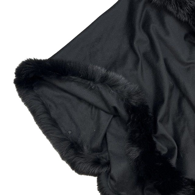 BALMAIN ポンチョコート カシミヤ100%黒 （カシミヤリバー