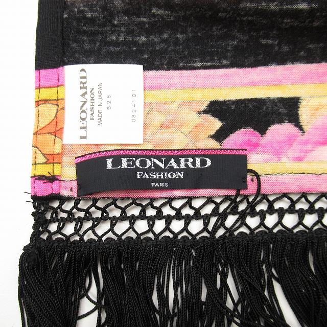 美品 レオナール LEONARD フラワープリント 大判 ストール ウール 
