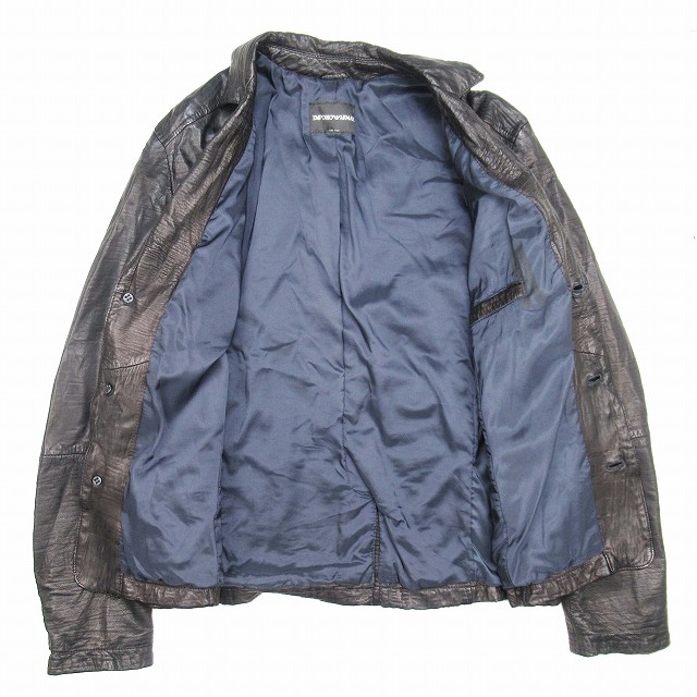 美品 2008年製 エンポリオアルマーニ EMPORIO ARMANI 羊革 レザー 