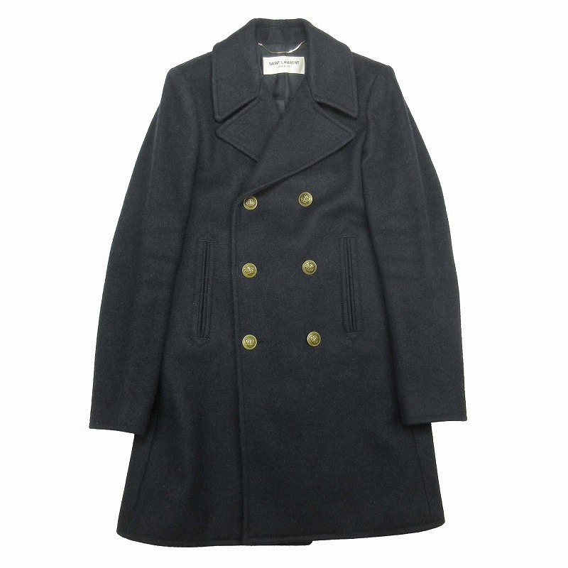極美品 サンローラン パリ SAINT LAURENT PARIS メルトン ピーコート P  