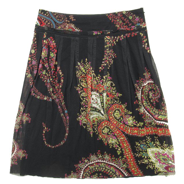 極美品　VIVIENNE TAM パワーネット　スカート　1 日本製　ブラック ヴィヴィアンタムVIVIENNE TAM フラワー刺繍パワーネットスカート 黒0