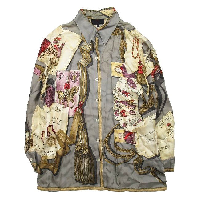 90s Vintage ヴィンテージ エトロ ETRO 総柄 シルク100％ シャツ 