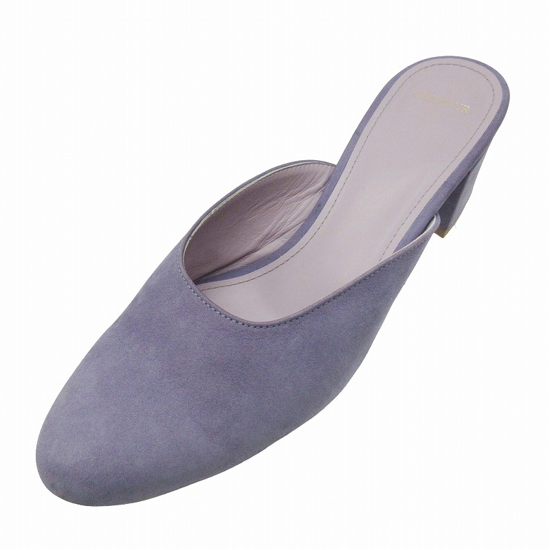 美品 チェンバー CHEMBUR ROUND SQ MULE スエード ラウンド スクエア 