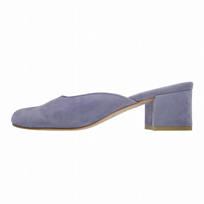 美品 チェンバー CHEMBUR ROUND SQ MULE スエード ラウンド スクエア 