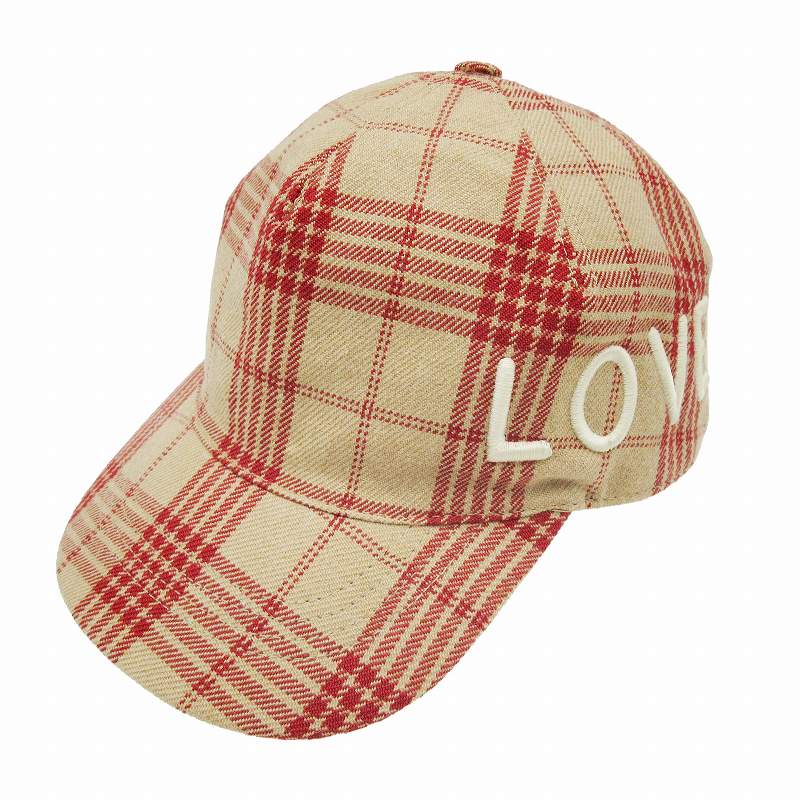 極美品 グッチ GUCCI LOVED TARTAN BASEBALL CAP タータンチェック 